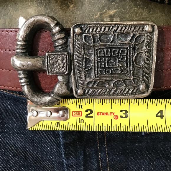 JOSEPH ABBOUD Belt Brw Wide Big Buckle Hammered main image 7